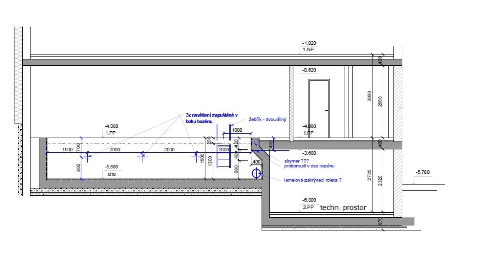 projekt vnitřní bazén